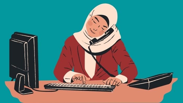 woman working